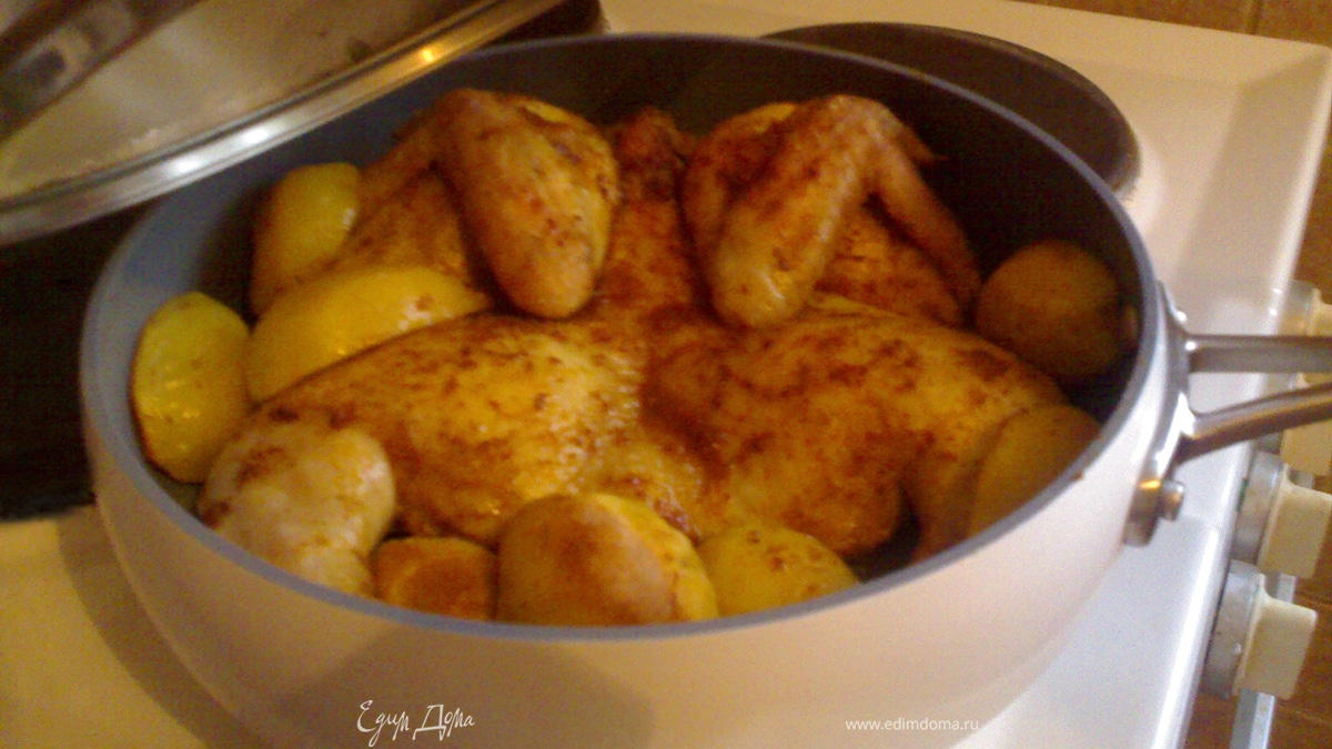 Курочка жареная с картошкой