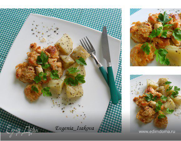Курица с картофелем со специями по-деревенски