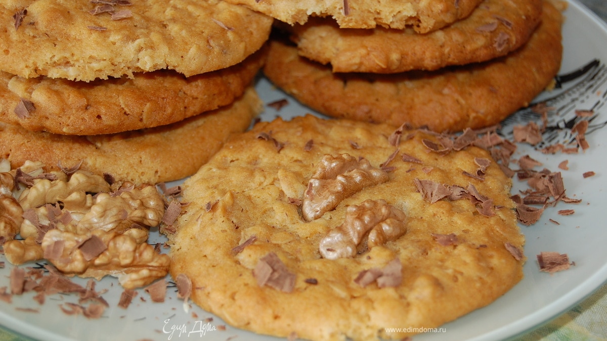 Овсяное печенье с грецкими орехами