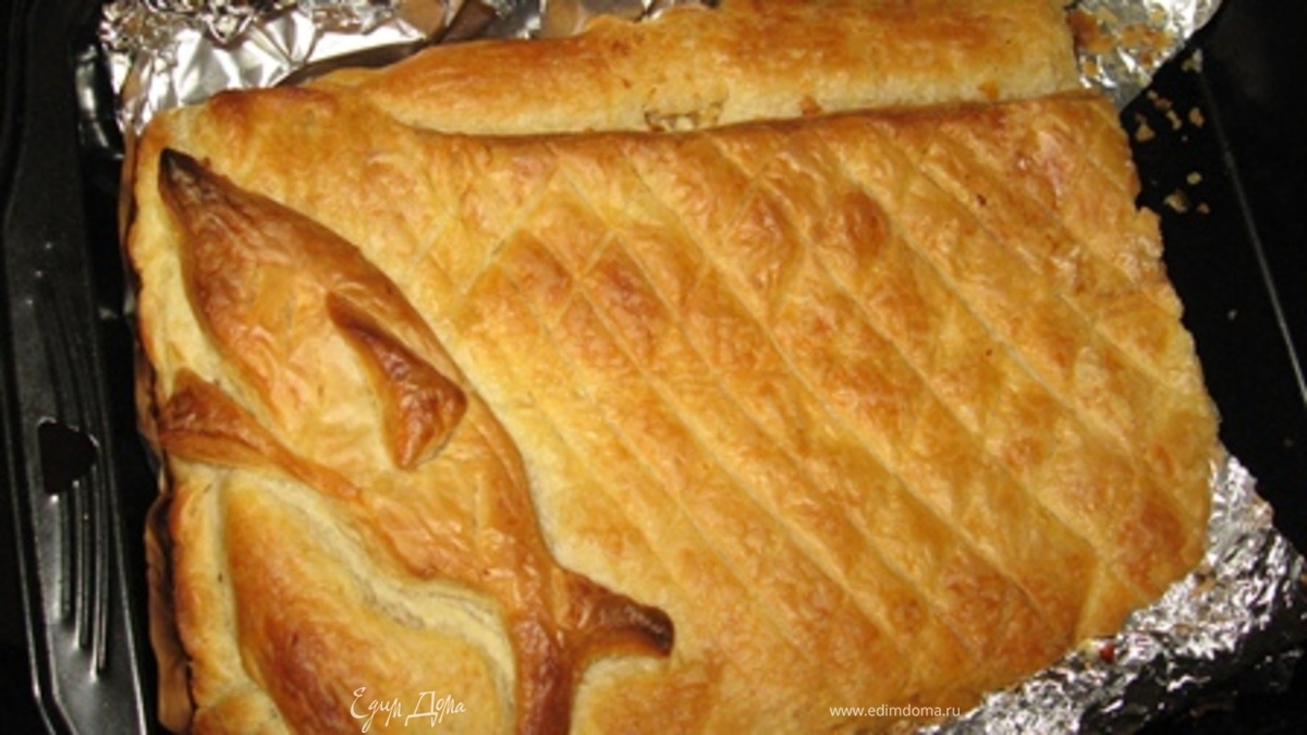 Быстрый пирог с семгой