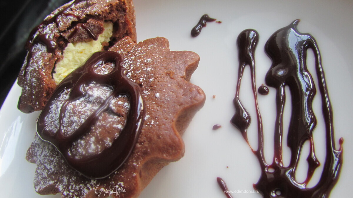 Шоколадные кексы с творожной начинкой!