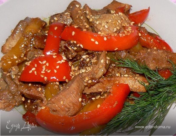 Мясо с кунжутом