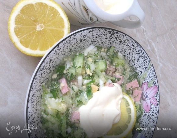 Окрошка на воде и сметане Окрошка на воде и сметане