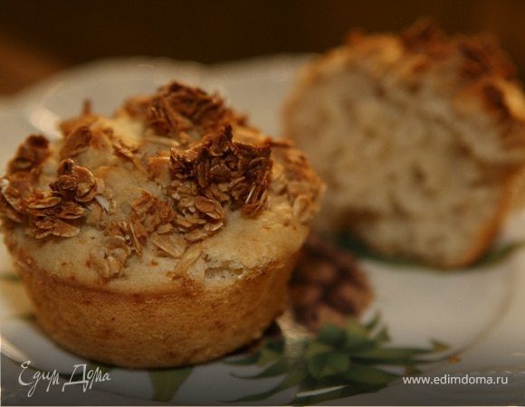 Банановые маффины с овсяными хлопьями и медом Банановые маффины с овсяными хлопьями и медом