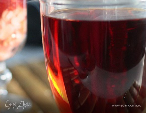 Вишневый чай с медом и мятой