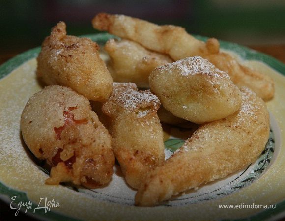 Банан, груша и яблоко во фритюре Банан, груша и яблоко во фритюре