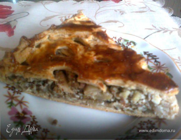 Орехово-яблочный пирог