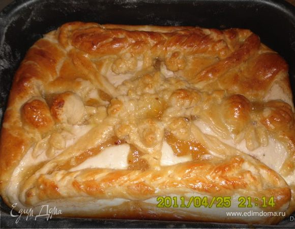 Пирог с творогом и лимонным джемом