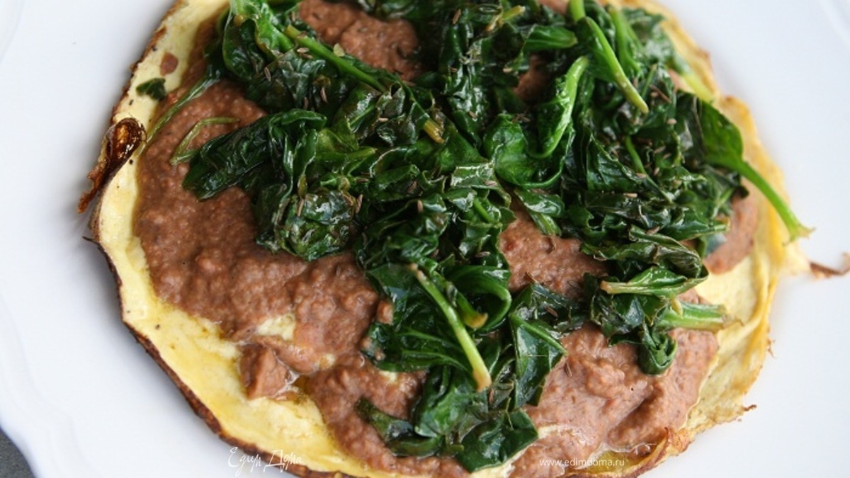 Мексиканский омлет с фасолью