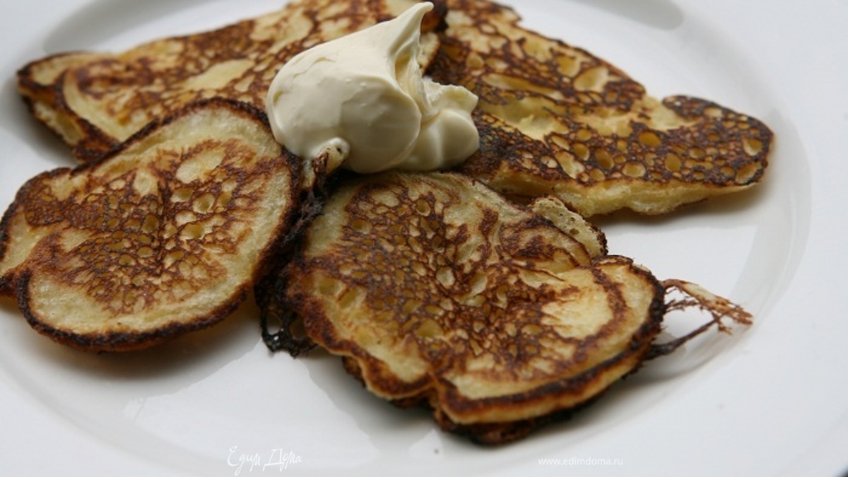 Лимонные блинчики на сметане