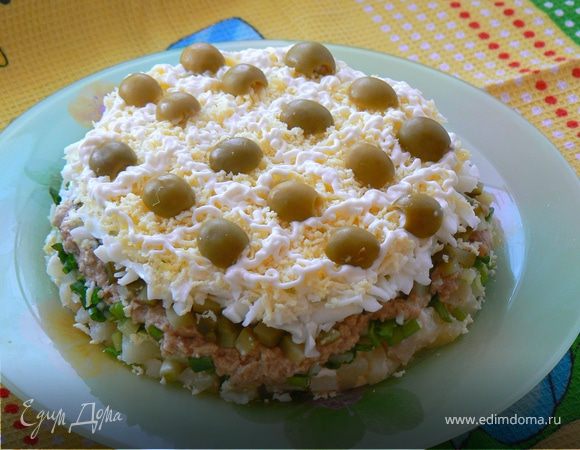 Салат с печенью трески Салат с печенью трески