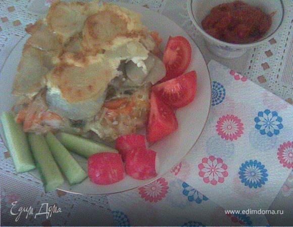 Рыба, запеченная с картошкой