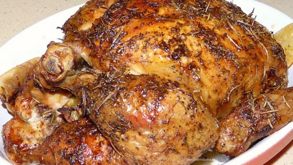 Запеченная курица с розмарином и тимьяном (Gordon Ramsay)