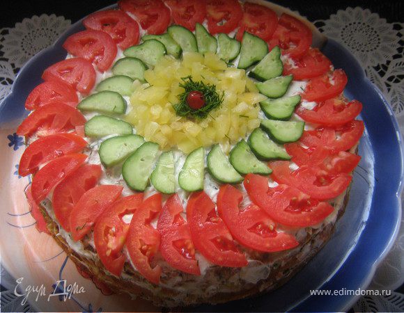 Закусочный кабачковый торт (мой вариант)