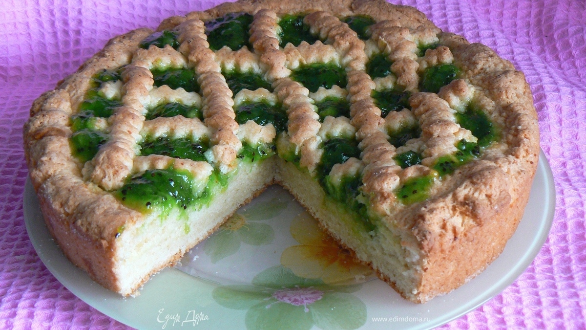 Творожный пирог с киви