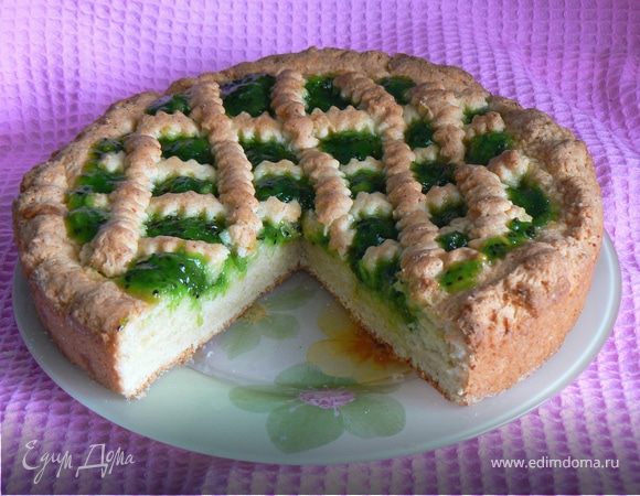 Творожный пирог с киви