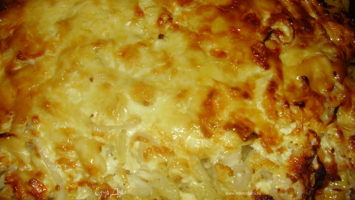 Луковая картошка с мясом.