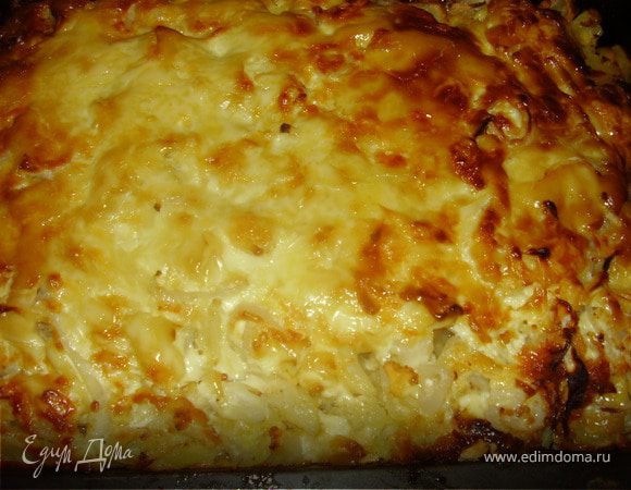 Луковая картошка с мясом.