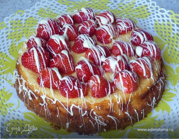 Чиз-кейк с клубникой и белым шоколадом
