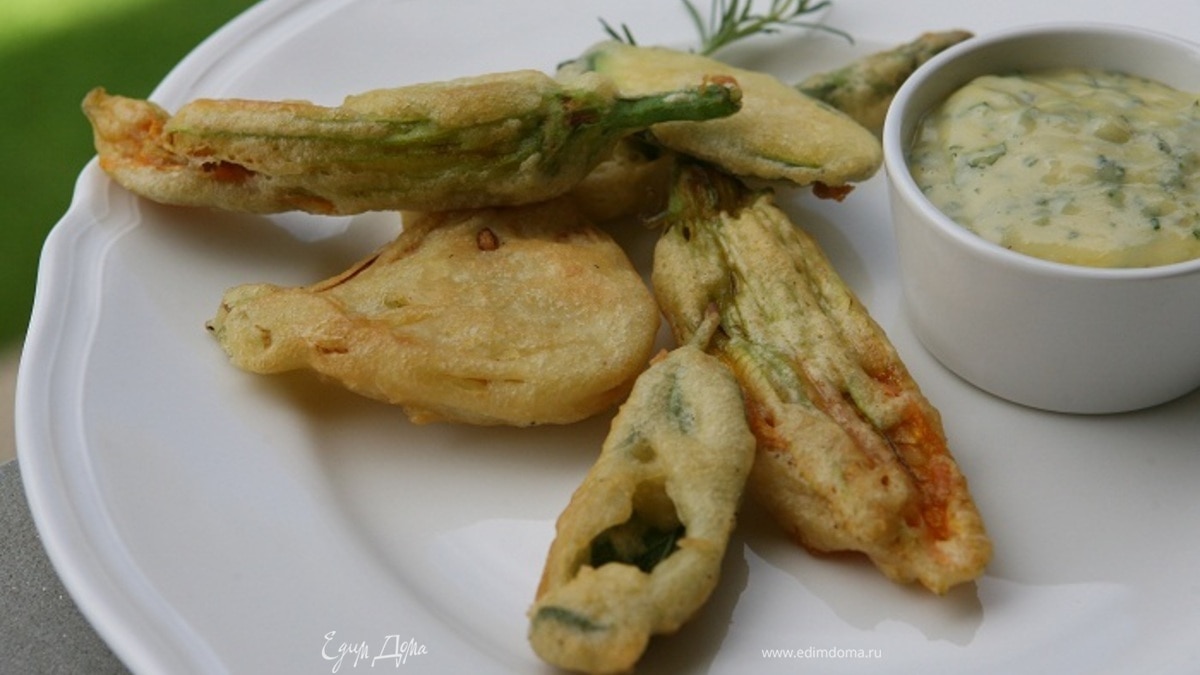 Темпура с зеленым майонезом
