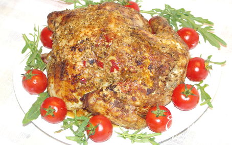 Рецепт Курица маринованная в кефире с пряными травками.