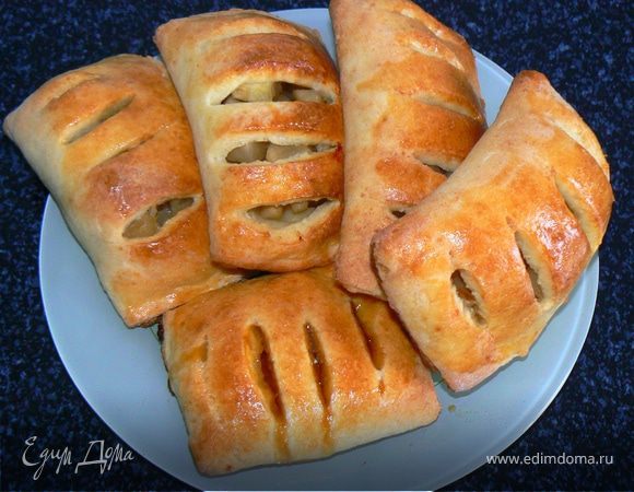 Творожные кармашки с яблоками Творожные кармашки с яблоками