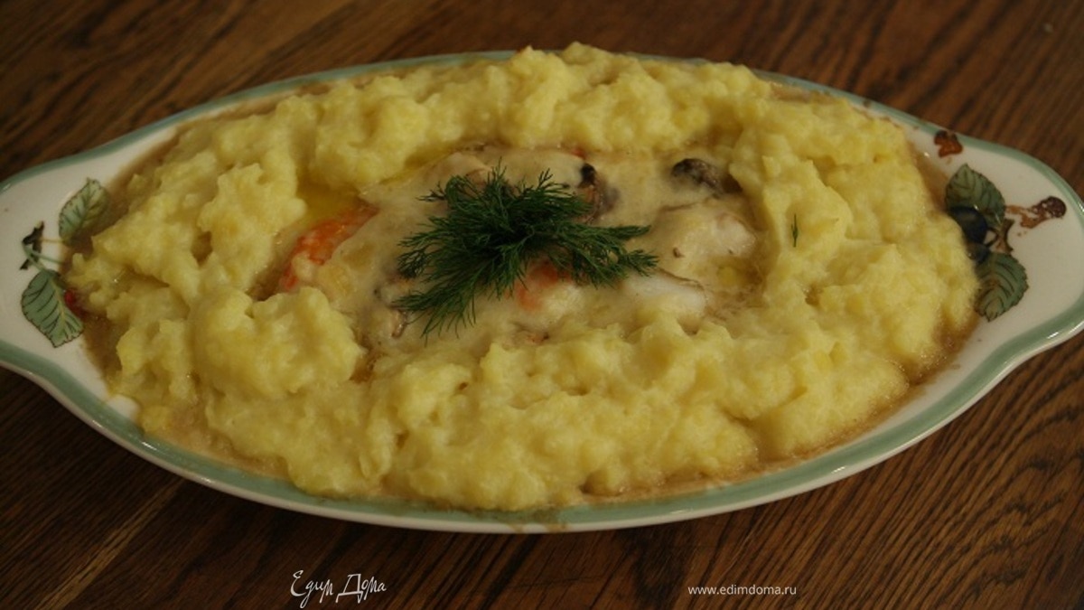 Рыбный пирог с креветками