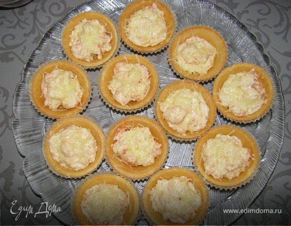 Тарталетки с жульеном из креветок