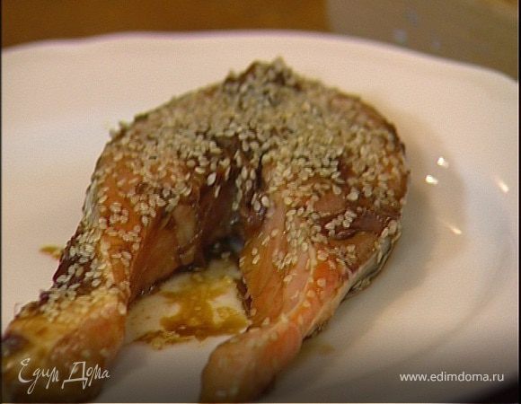 Маринованная семга с кунжутом