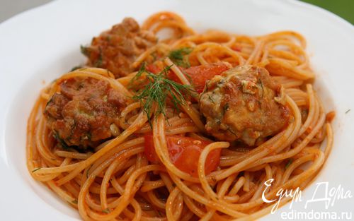 Рецепт Спагетти с шариками из тунца