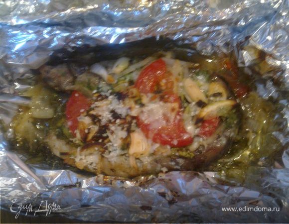 Сазан на щавелевой подушке с луково -медовым вкусом