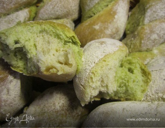 Шпинатно-ржаные булочки. Шпинатно-ржаные булочки.