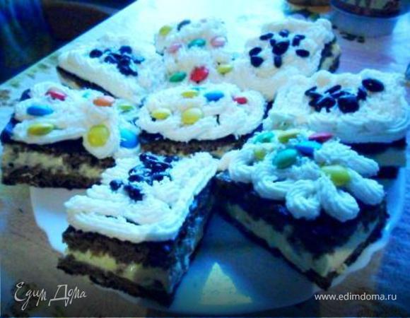 Бисквитные пирожные с творожной начинкой сметанным кремом Бисквитные пирожные с творожной начинкой сметанным кремом