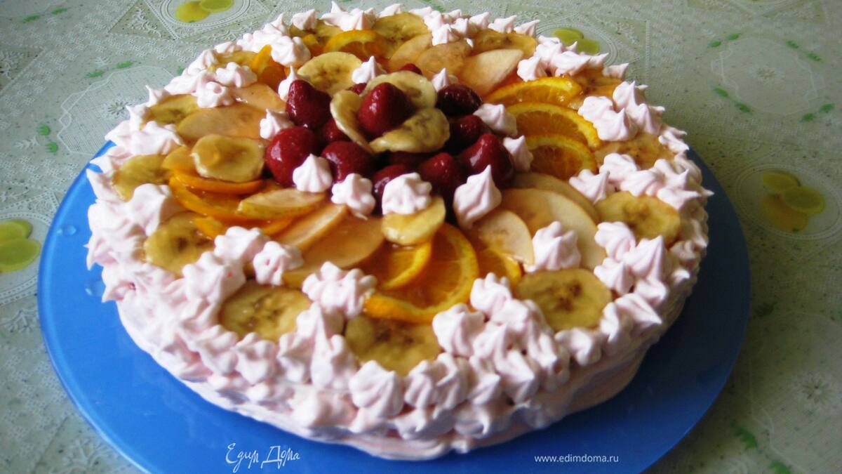 Торт-суфле с фруктами