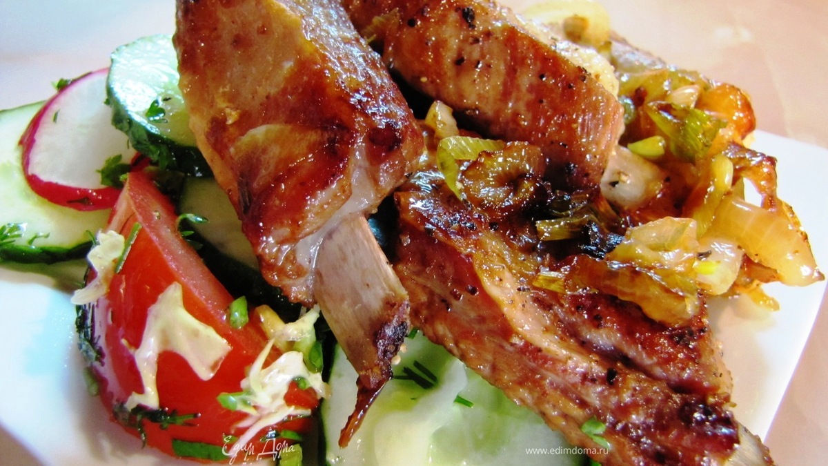 Телячьи ребрышки жареные