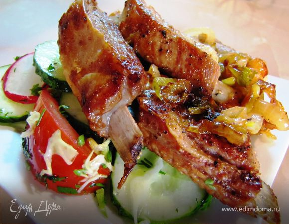 Телячьи ребрышки жареные