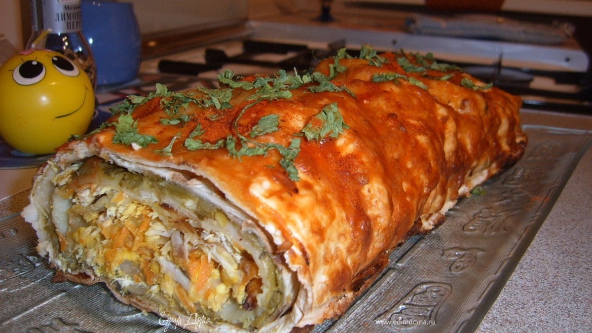 Рулет из лаваша «Курочка & Фасолька»