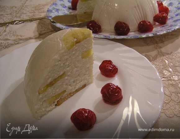 Творожно-банановый торт-купол