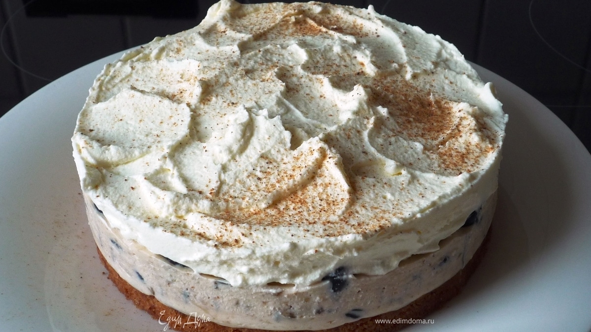 Воздушный чернично-сливочный десерт