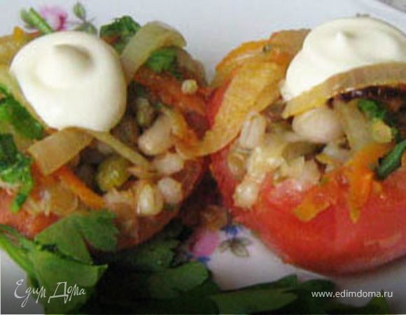 Фаршированные половинки томата Фаршированные половинки томата