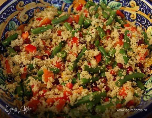 Кускус с фасолью, гранатом и сладким перцем Кускус с фасолью, гранатом и сладким перцем