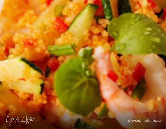 Ризотто из кускуса с креветками
