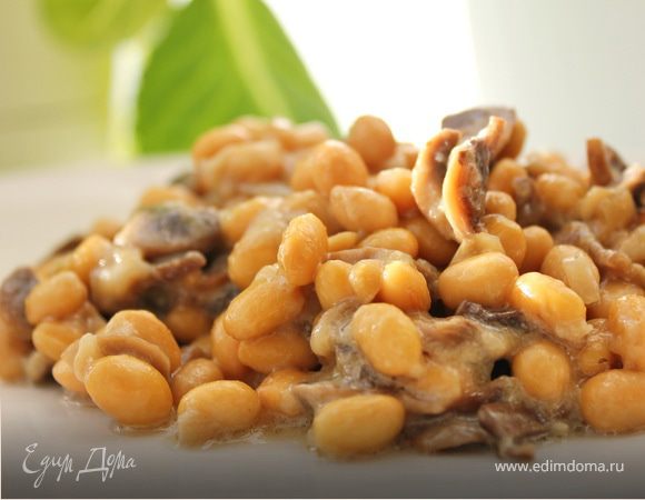 Соевые бобы с шампиньонами Соевые бобы с шампиньонами