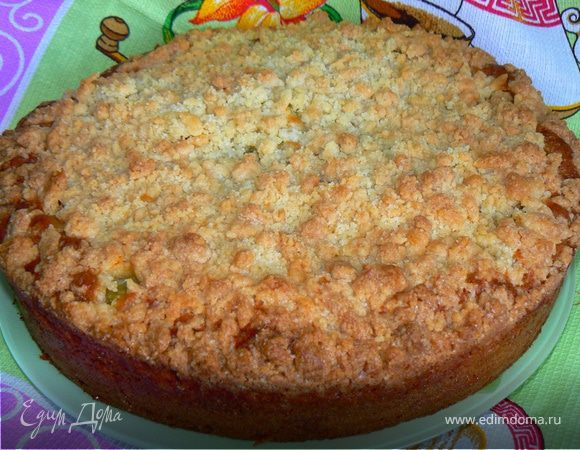 Пирог с штрейзелем, ревенем и апельсином