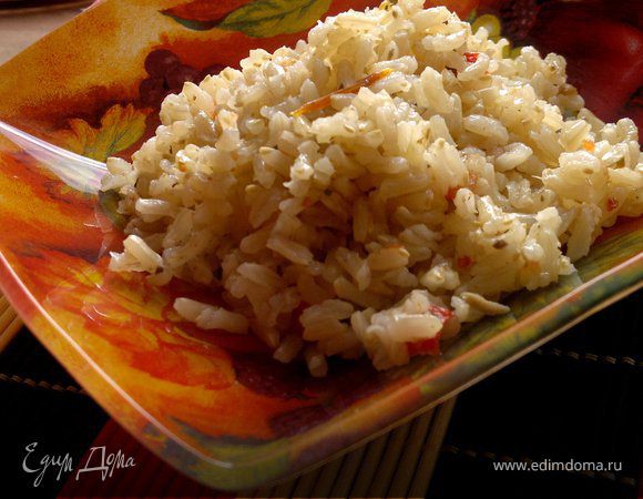Бурый рис на курином бульоне