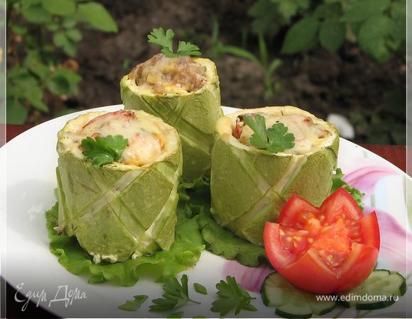 Фаршированные кабачки Фаршированные кабачки