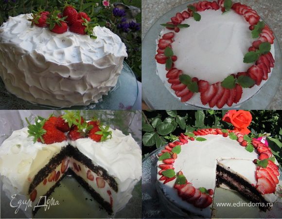 Два торта "Клубника под облаками" и "Клубника в сметане"