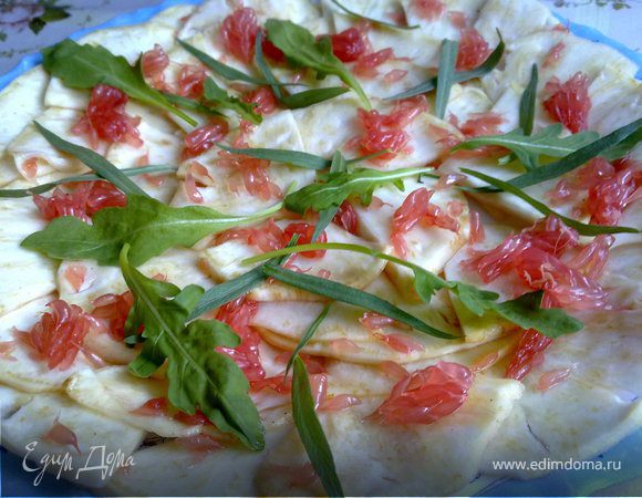 Карпаччо из сельдерея с грейпфрутом