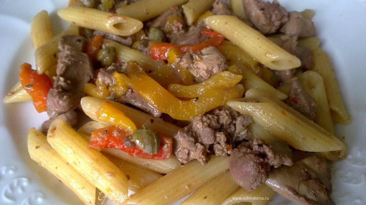 Пенне С КУРИННОЙ ПЕЧЕНЬЮ И ПАПРИКОЙ