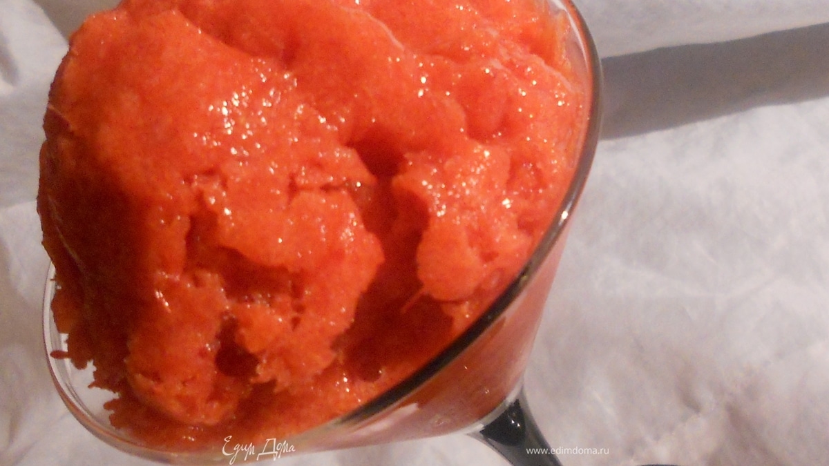 Клубнично-ревеневое сорбе